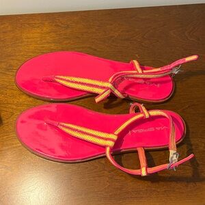 Via Spiga Pink and Yellow Sandals